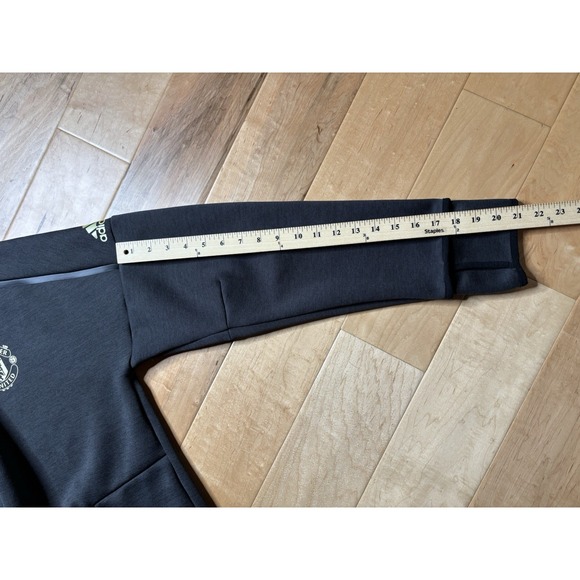 Adidas Manchester United Fleece Jacket Hoodie Men XL Charcoal Gray - Picture 13 of 16